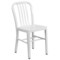 Emma and Oliver Commercial Grade 30" Round Metal Indoor-Outdoor Table Set & 2 Slat Back Chairs